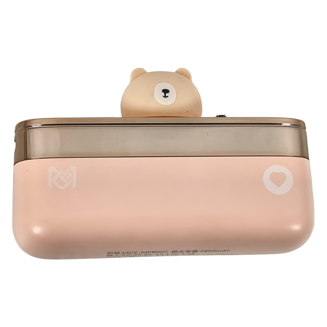 MCK 科技 小熊直插式行動電源 5000mah Type-C, MCK-MPB002, 粉色