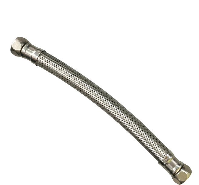 手易坊大流量鋼絲軟管0.8尺, 銀色