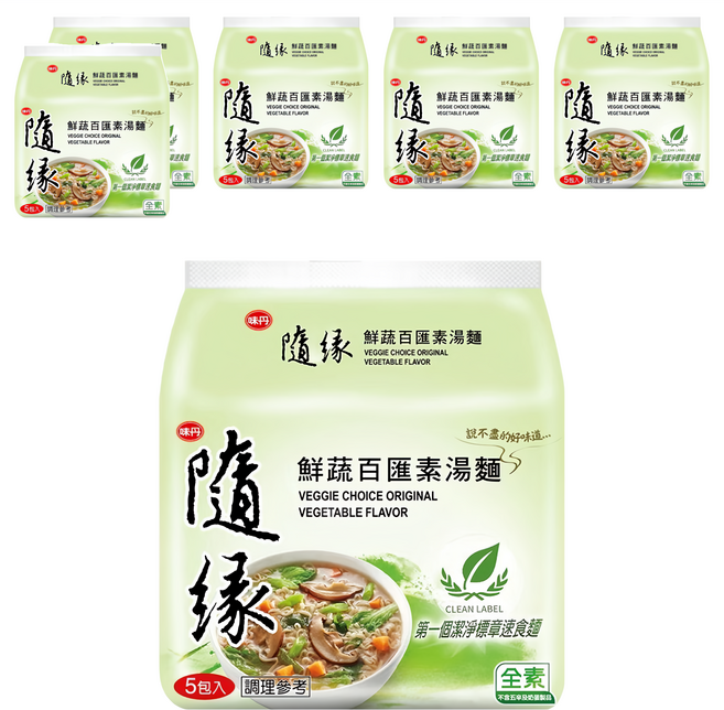 味丹 隨緣 鮮蔬百匯素湯麵 80g, 30包