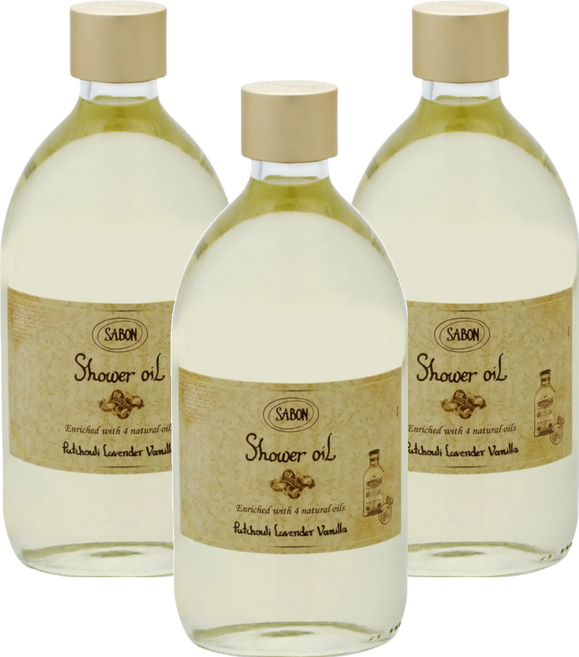 SABON 經典沐浴油 Patchouli Lavender Vanilla, 500ml, 3瓶