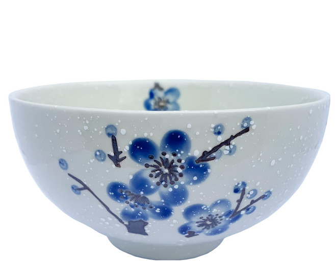 新食器 梅花香手繪 6吋大肚碗 15 x 8cm, 1個, 藍梅花香手繪