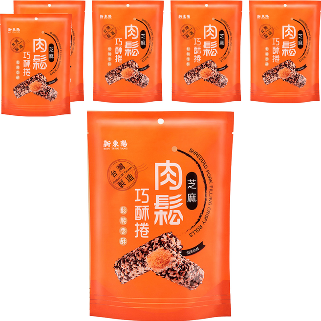 新東陽 肉鬆巧酥捲 芝麻, 130g, 6包