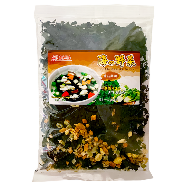 海藻問屋 海的野菜 海帶芽 香菇雞肉, 90g, 1包