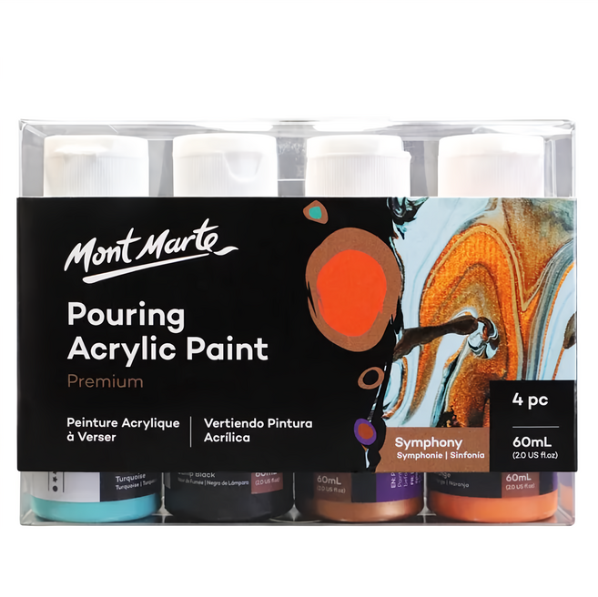 Mont Marte 蒙瑪特 流動壓克力顏料套組 交響色系 PMPP4201, 4色, 60ml