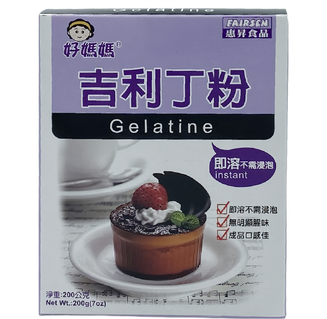 FAIRSEN 惠昇食品 好媽媽 吉利丁粉, 200g, 1盒