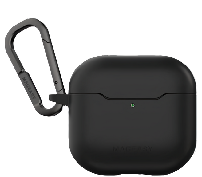 MAGEASY Skin 耳機保護殼 黑色 親膚材質 輕巧便攜 有效防刮耐磨, 1個, Airpods 4