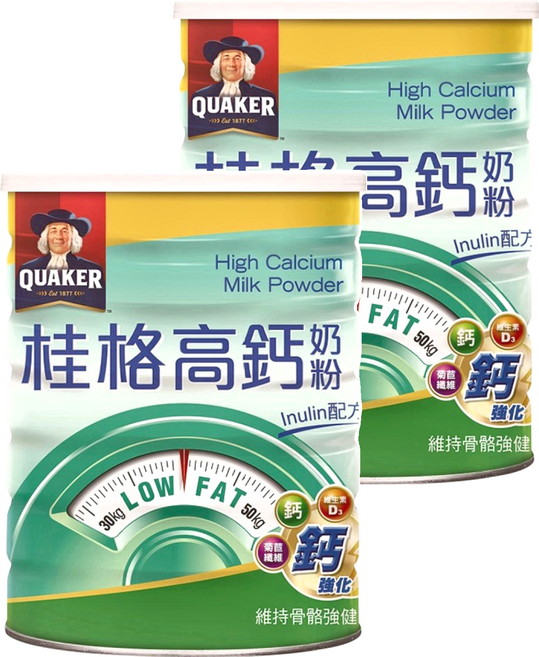 QUAKER 桂格 高鈣奶粉 Inulin配方, 750g, 2罐