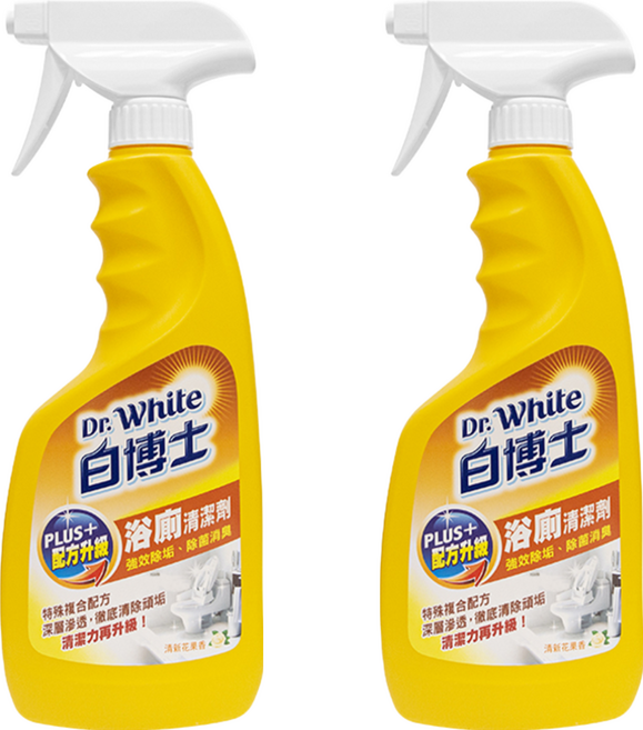 Dr.White 白博士 浴廁PLUS清潔劑 快速去污 強效除垢、除菌消毒, 600g, 2瓶