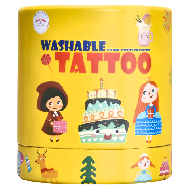 FLOWER MONACO 兒童紋身貼 指甲貼套組, 女孩款, 1組