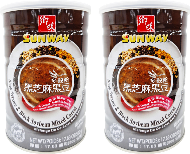 SUNWAY 鄉味 多穀粉 黑芝麻黑豆, 500g, 1入, 2罐