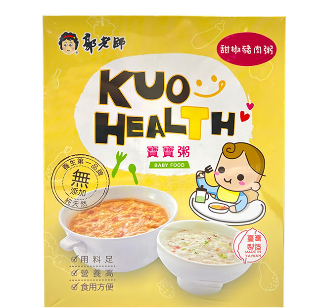 郭老師 寶寶粥 2包 甜椒豬肉, 300g, 1盒