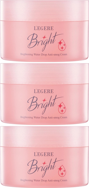 L'EGERE 光透白水感防護素顏霜, 3罐, 光透白