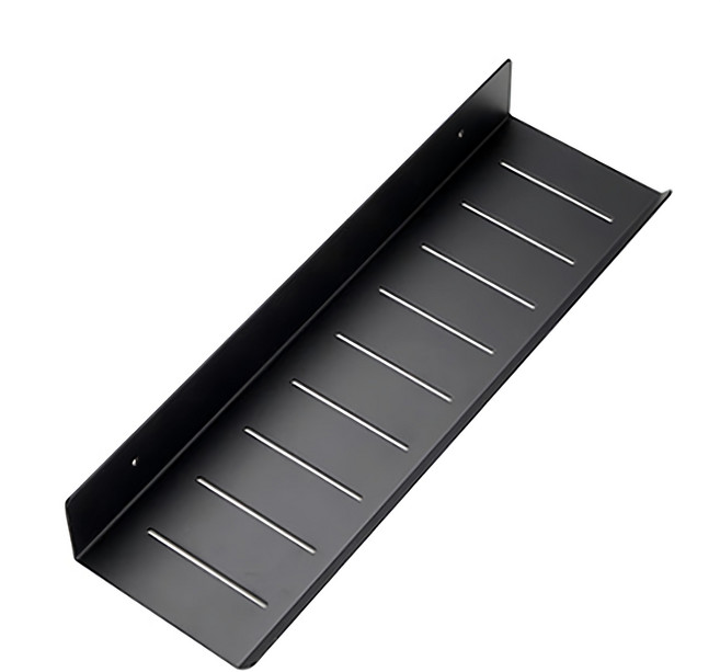 小麥購物 免打孔洗漱台置物架 黑色 浴室收納 壁掛置物架, 1個