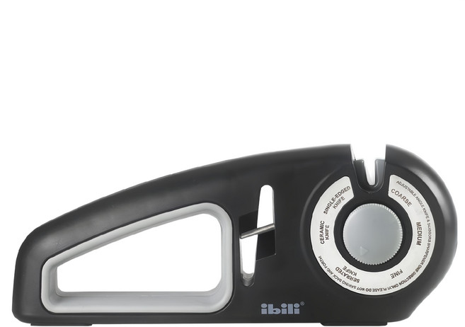 ibili 可調式6段刀具剪刀磨刀器, 1個, 黑色