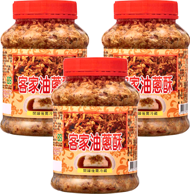軒香 客家油蔥酥 600g 嚴選紅蔥頭 香氣濃郁 拌飯拌麵炒菜皆宜, 3罐