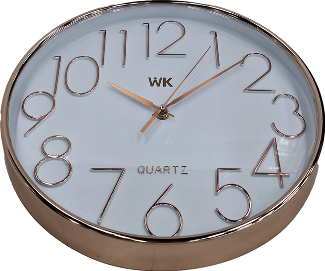 WK 簡約時尚掛鐘 12吋(30.5 x 4.3cm) 立體凸字, 金色