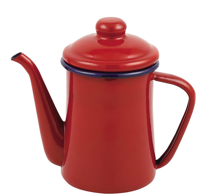 PEARL LIFE 珍珠金屬 Just Size系列 琺瑯咖啡壺 HB-4412 紅色, 600ml, 1個