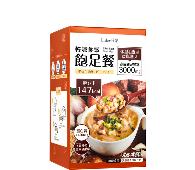 Laler 菈樂 輕孅食感飽足餐 老火牛肉煲, 6包, 45g, 1盒