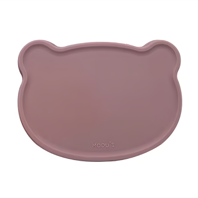 MODU'I BLUEMAMA 幼兒鉑金矽膠止滑熊碗蓋, 玫瑰粉, 1個