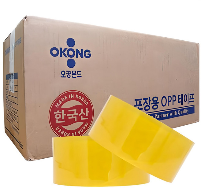 OKONG 中型包裝用OPP國產壓克力透明封箱膠帶, 透明, 40個