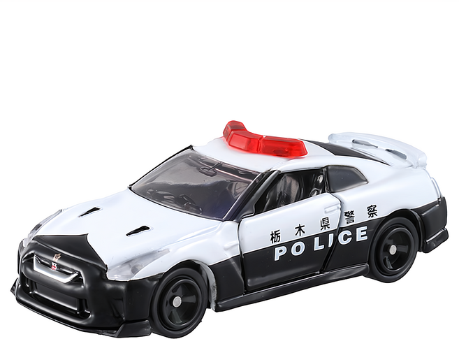 TOMICA 多美小汽車 日產 GTR 警車, 警車 黑色 + 白色 + 紅色, 1台