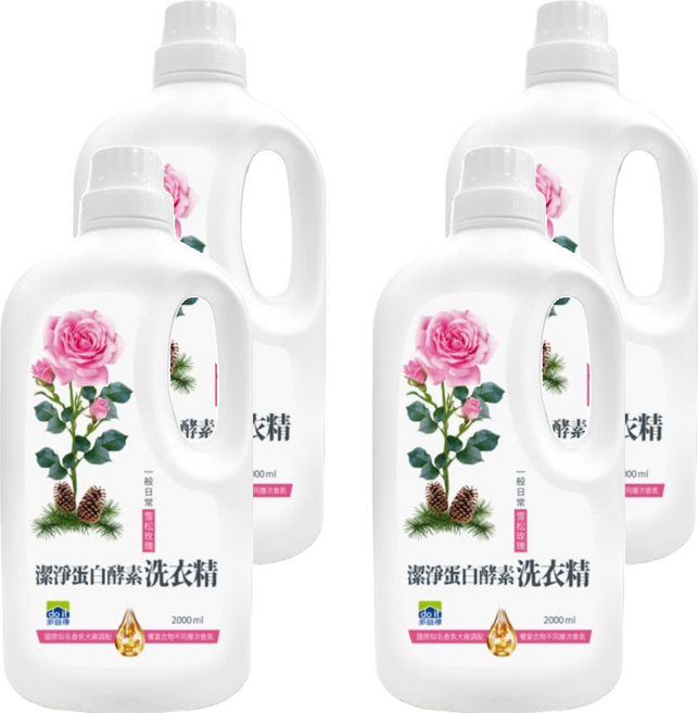 do it 多益得 潔淨蛋白酵素洗衣精 雪松玫瑰香氛, 2L, 1入, 4桶