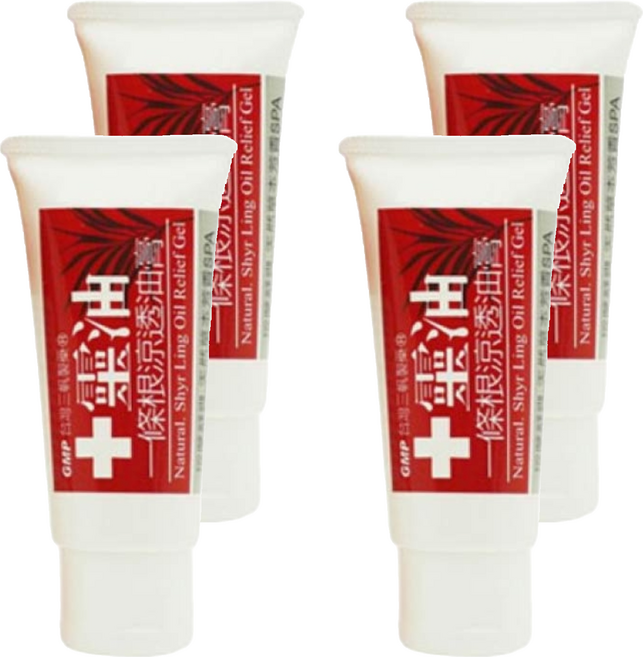 十靈本舖 十靈油一條根涼透油膏 60g, 4條, 1入