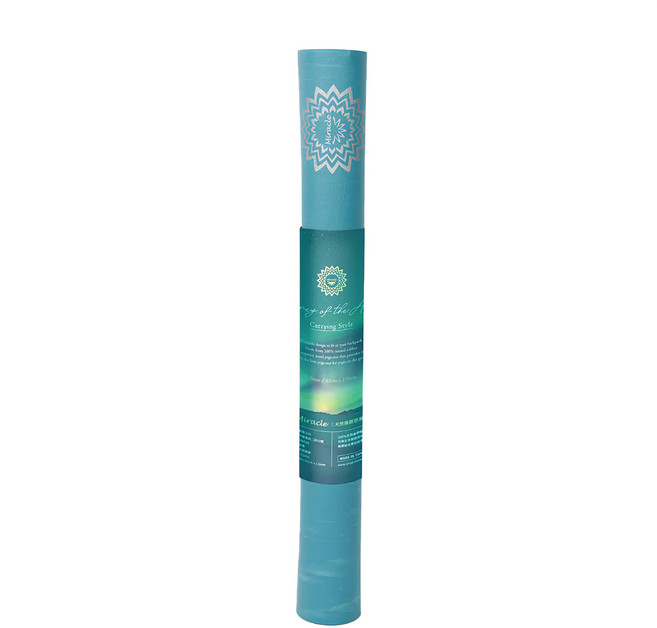 Miracle 墨瑞革 乾溼止滑專業型隨行式天然橡膠可折疊瑜珈墊 1.5mm 極光之旅 台灣製造, 綠色, 1個