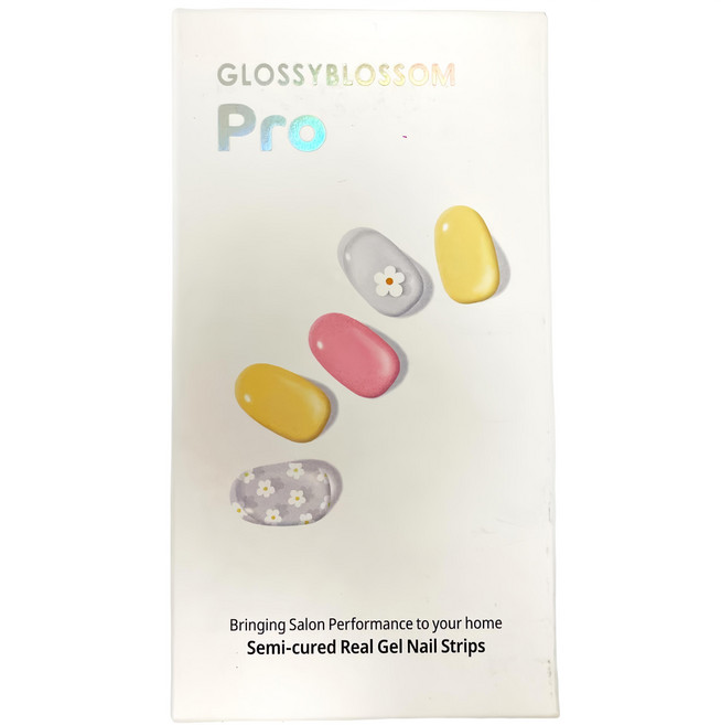 GLOSSYBLOSSOM Baking 美甲貼紙 28入, 雛菊款, 1組