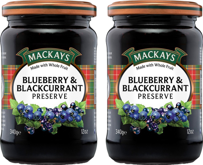 MACKAYS 梅凱 藍莓黑醋栗果醬, 340g, 2罐