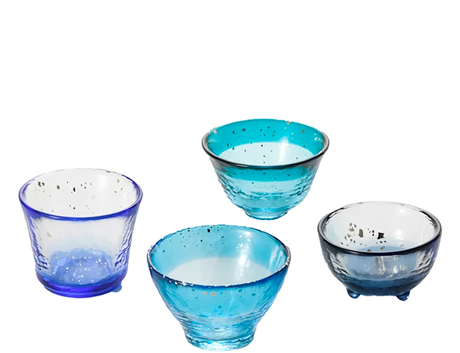 津輕系列 日本進口酒杯禮盒組 4個, 青森海洋款, 1組