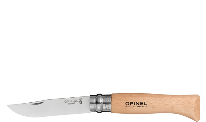 Opinel 123080 不鏽鋼折刀, 木色 + 銀色, 1支