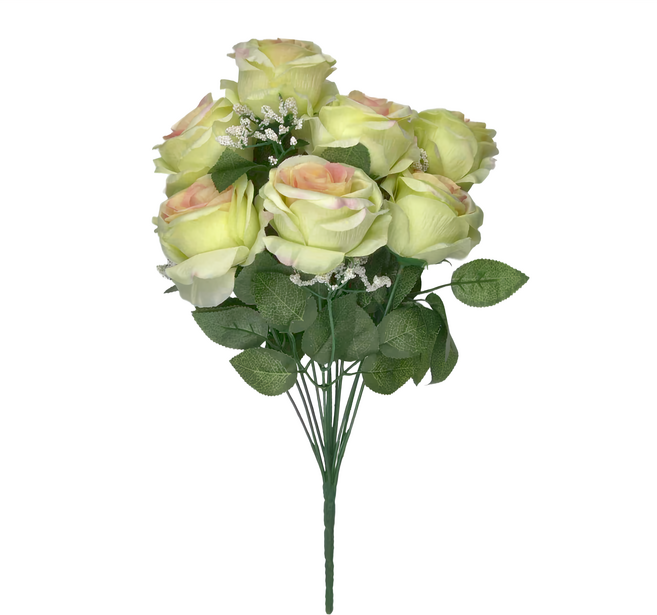 Meric Garden 仿真玫瑰花束, 唯美皇后 黃色, 1個