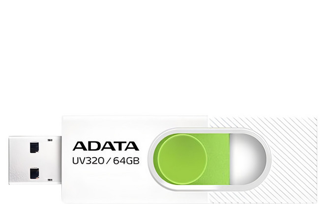 ADATA 威剛 USB3.2 隨身碟 UV320 白色, 64GB, 1個