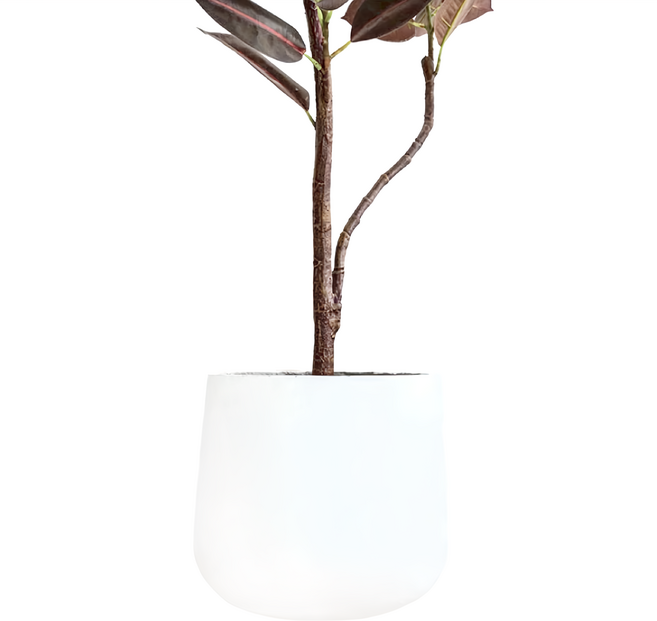 水泥盆 蛋型, 白色, 1個