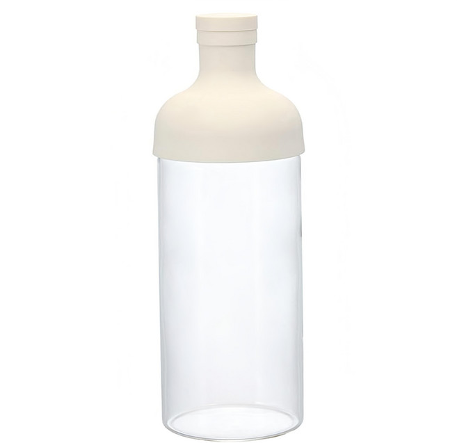 AHOYE 耐熱玻璃隨手冷泡茶瓶 簡約時尚 輕巧便攜 安全健康, 米白色, 1個