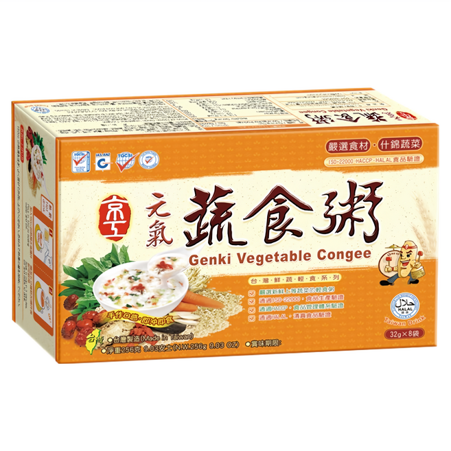 京工 純素 元氣蔬食粥, 256g, 1盒