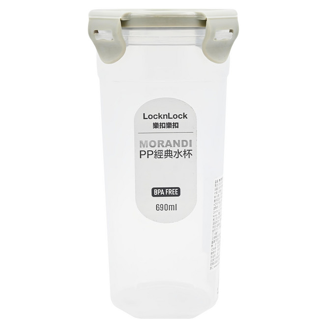 LocknLock 樂扣樂扣 PP經典水杯 無濾網, 莫蘭迪綠, 690ml, 1個