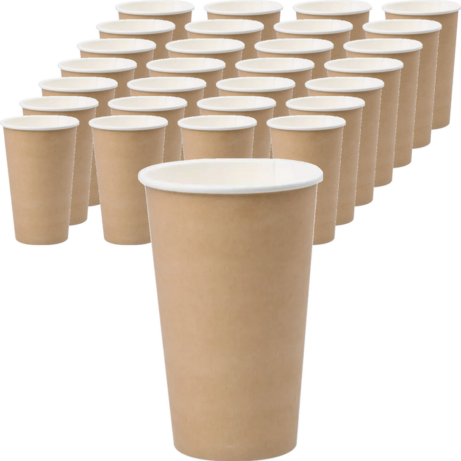 JX 雙P冷熱共用杯 16oz 直徑9 x 13cm 牛皮色, 50個, 3袋