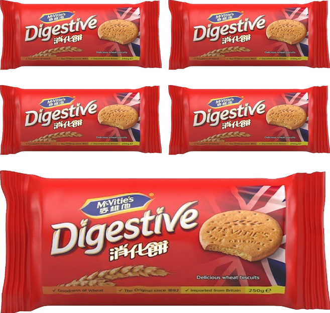 McVitie's 麥維他 消化餅, 250g, 5包