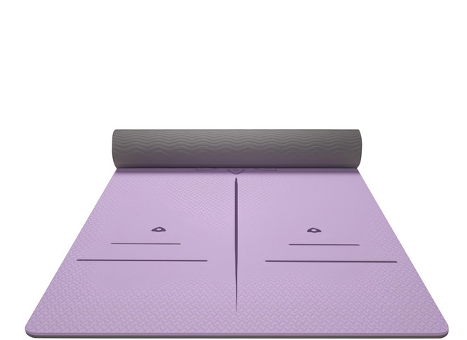 瑜珈墊tpe(新)加大加厚80x183x0.8cm 淺紫+淺灰, 1入