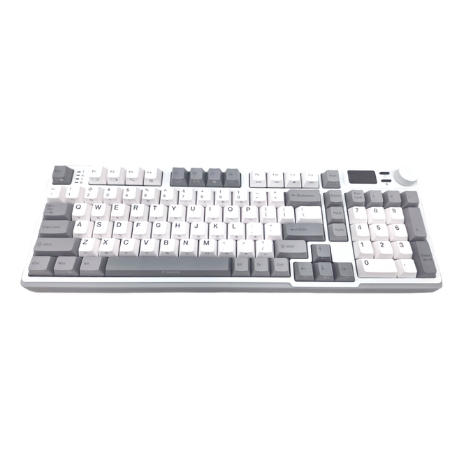 irocks 艾芮克 RGB 熱插拔無線機械鍵盤 原廠保固, IRK85R, 冰晶白, 靜音奶茶軸