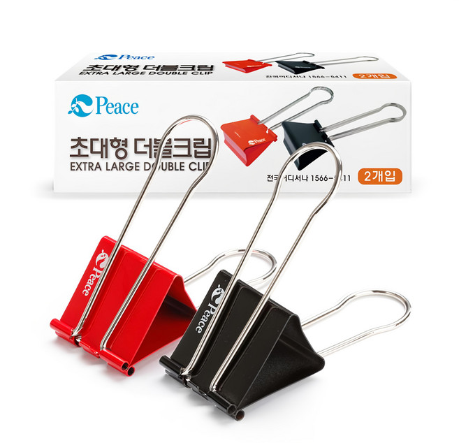 Peace Korea 特大長尾夾 特大, 2入, 1組, 61mm