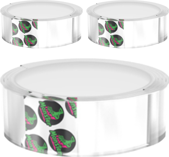 Monster CLEAR GEL HOOK 高黏度多功能矽膠雙面膠帶 30mm*1m, 透明, 3捲