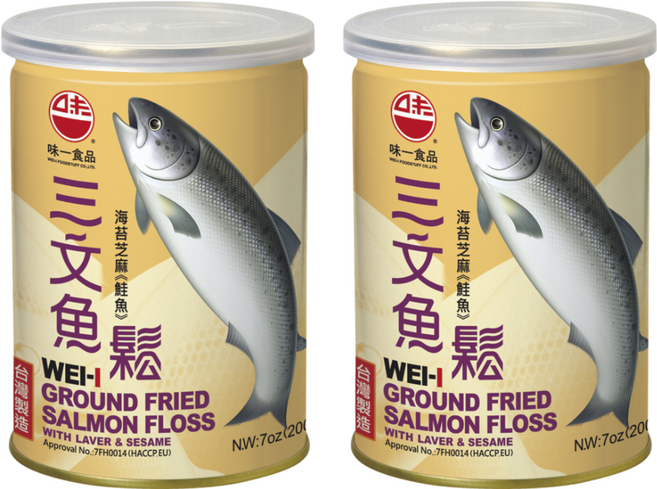 味一食品 海苔芝麻三文魚鬆 海苔芝麻鮭魚鬆, 200g, 2罐
