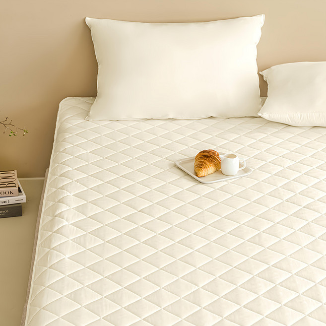 The Zari 日常清新絎縫床墊 固定帶型, 奶油米色