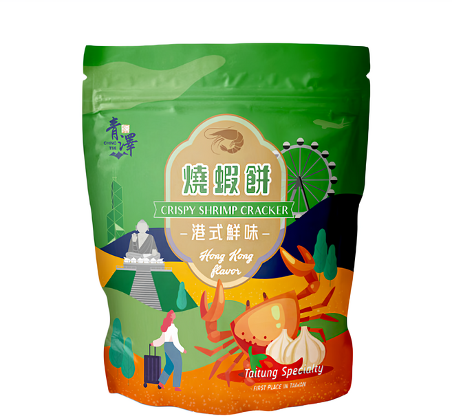 青澤 燒蝦餅 港式鮮味, 100g, 1包