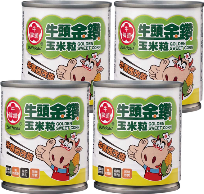 牛頭牌 金鑽玉米粒, 185g, 4罐