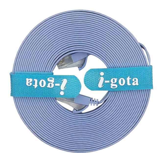 i-gota 愛購它 Cat6超薄型網路線 FRJ4505 線材厚度1.35mm, 水藍色, 1條, 3m