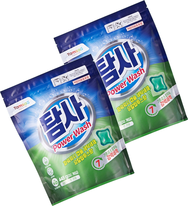 Tamsaa Power Wash 洗衣膠囊 尤加利香, 32顆, 2袋